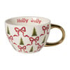 Mok holly jolly - wit/rood - 420 ml
