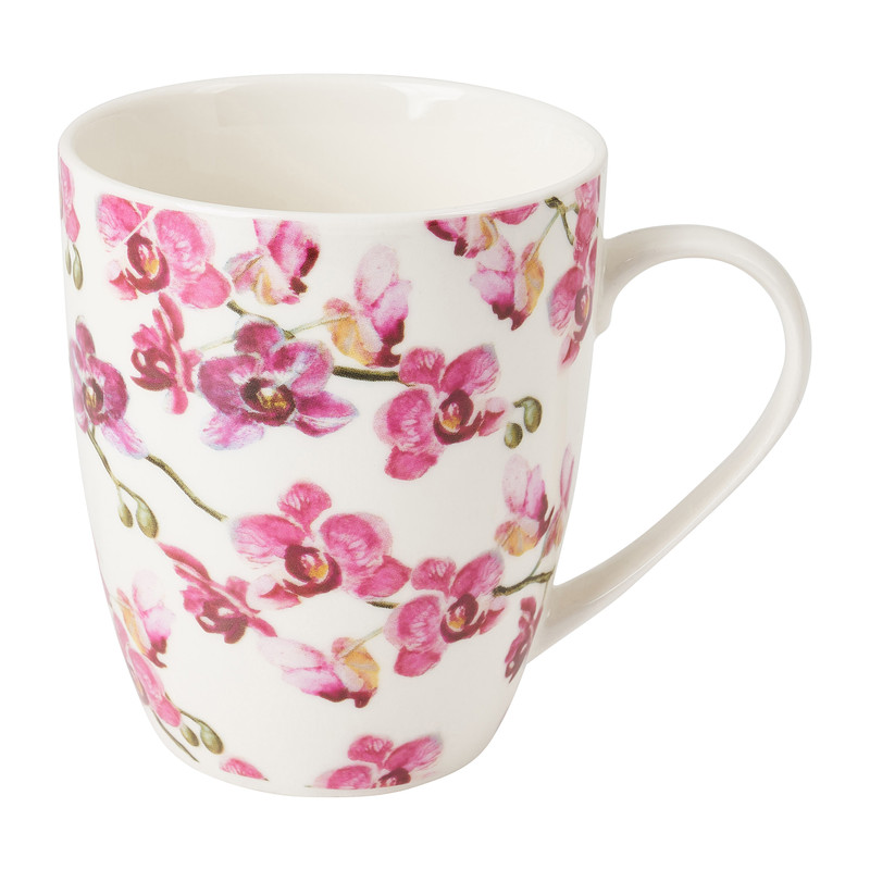 Mok orchidee - wit/roze - 300 ml