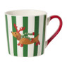 Mok kersthond streep - wit - 400 ml