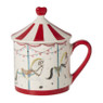 Kerstmok carrousel - wit - 9.5x13x8.8 cm