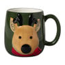 Kerstmok rendier - groen - 9.8x10.7 cm