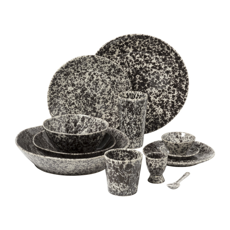 Macchiato mok Roots - zwart/wit - 275 ml