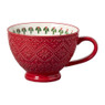 Mok op voet kerst - wit - 14x11.3x7.6 cm