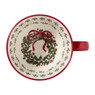 Mok op voet kerst - wit - 14x11.3x7.6 cm
