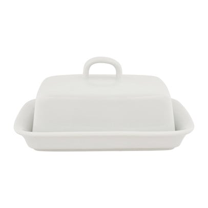 Botervloot met deksel - porselein - 14x17x8 cm