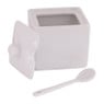 Suikerpot met lepel - wit