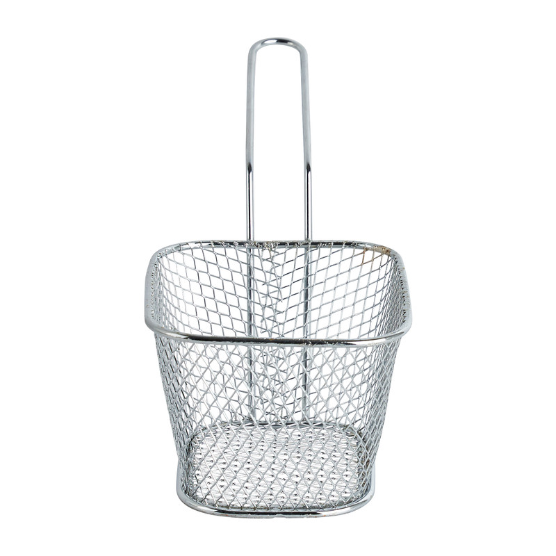 Frituurmandje -  zilver - 10x8x6.5 cm 