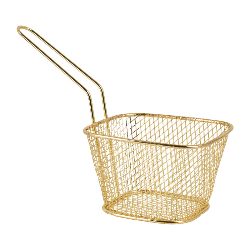 Frituurmandje -  goud - 10x8x6.5 cm 