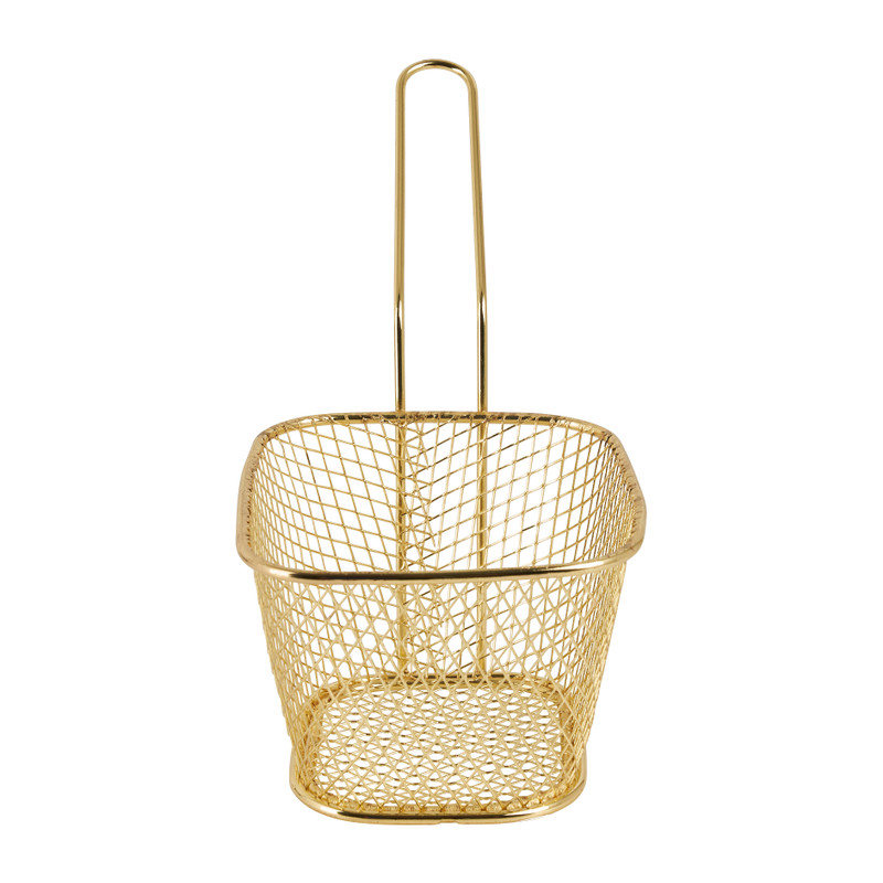 Frituurmandje -  goud - 10x8x6.5 cm 