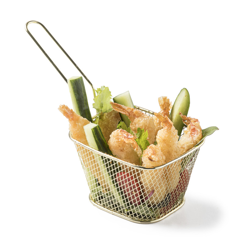 Frituurmandje -  goud - 10x8x6.5 cm 