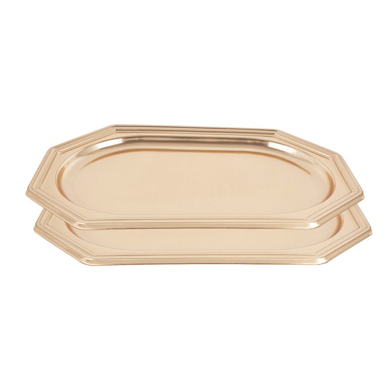Serveelschaal goud - 45x30 cm - set van 2 