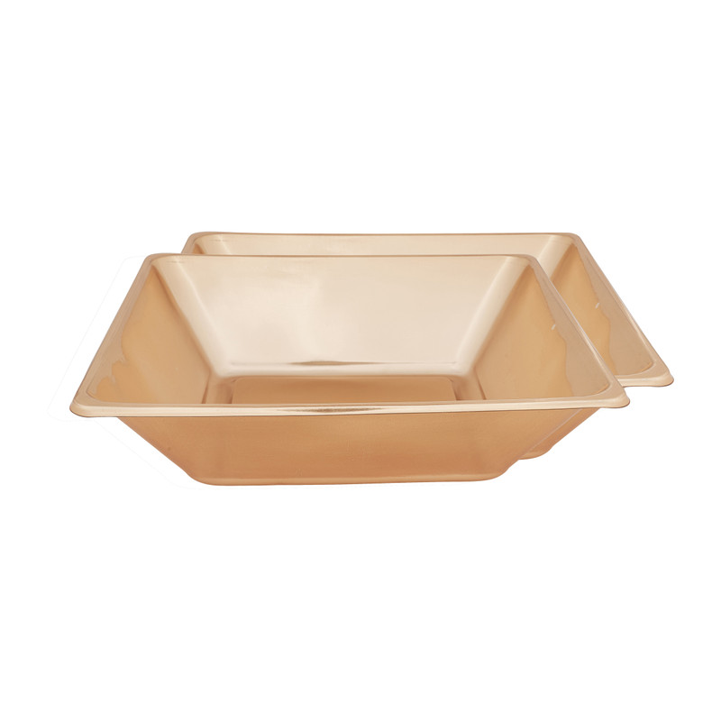 Serveerschaal goud - 26x26x7 cm - set van 2