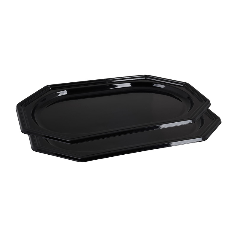 Serveerschaal zwart - 45x30 cm - set van 2