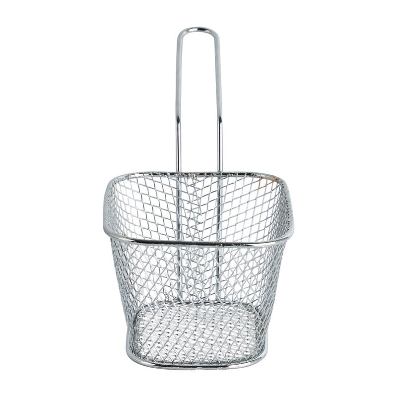 Frituurmandje - zilver - 10.5x8.5x6.5 cm 