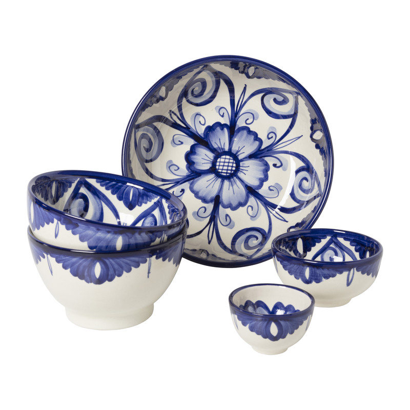 Schaaltje bloem - blauw - ø15 cm