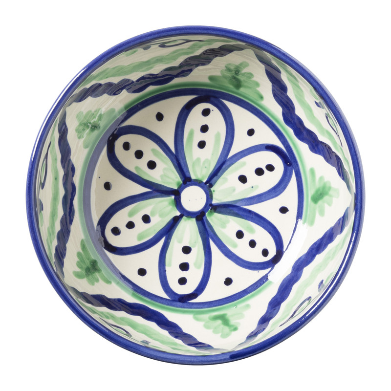 Schaaltje flor - groen/blauw - ø20 cm