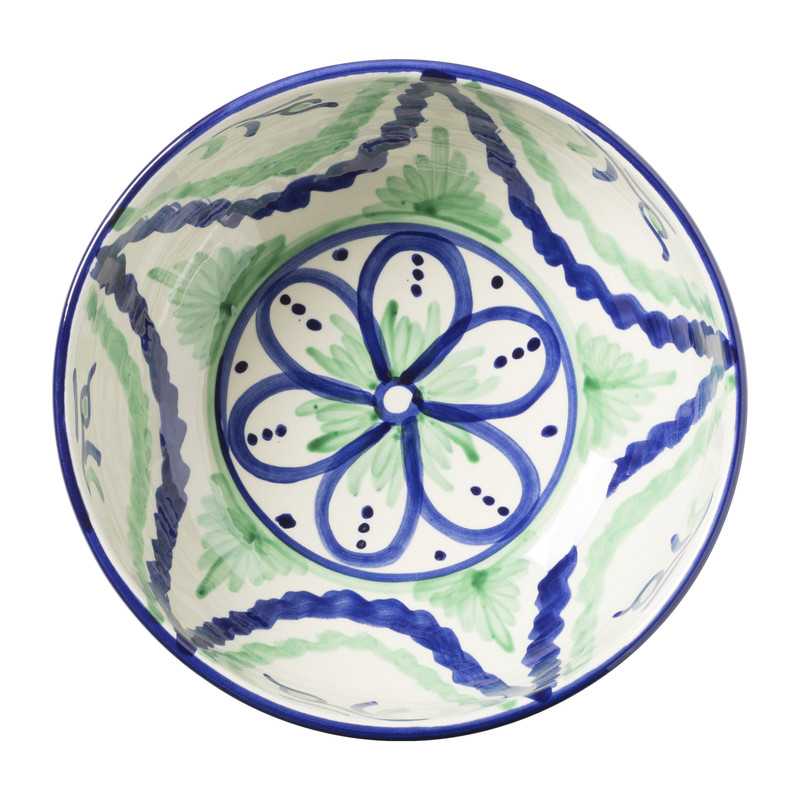 Schaal flor - groen/blauw - ø25 cm