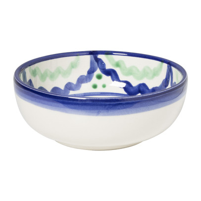 Schaaltje flor plat - groen/blauw - ø10 cm
