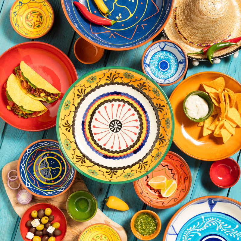 Schaal Fiesta - blauw - 15 cm