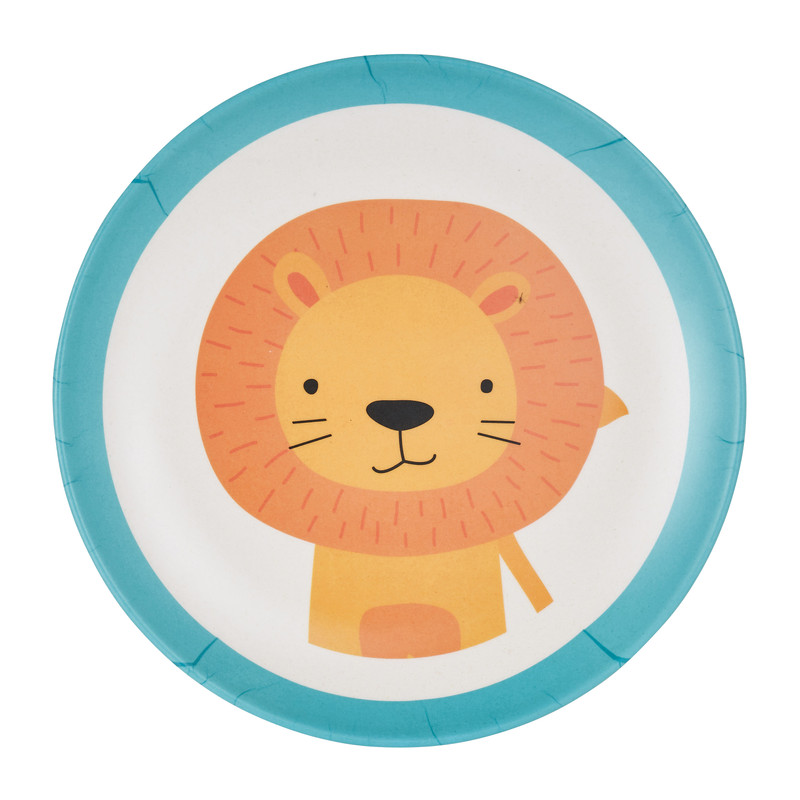 Bord leeuw - bamboe - ø21 cm