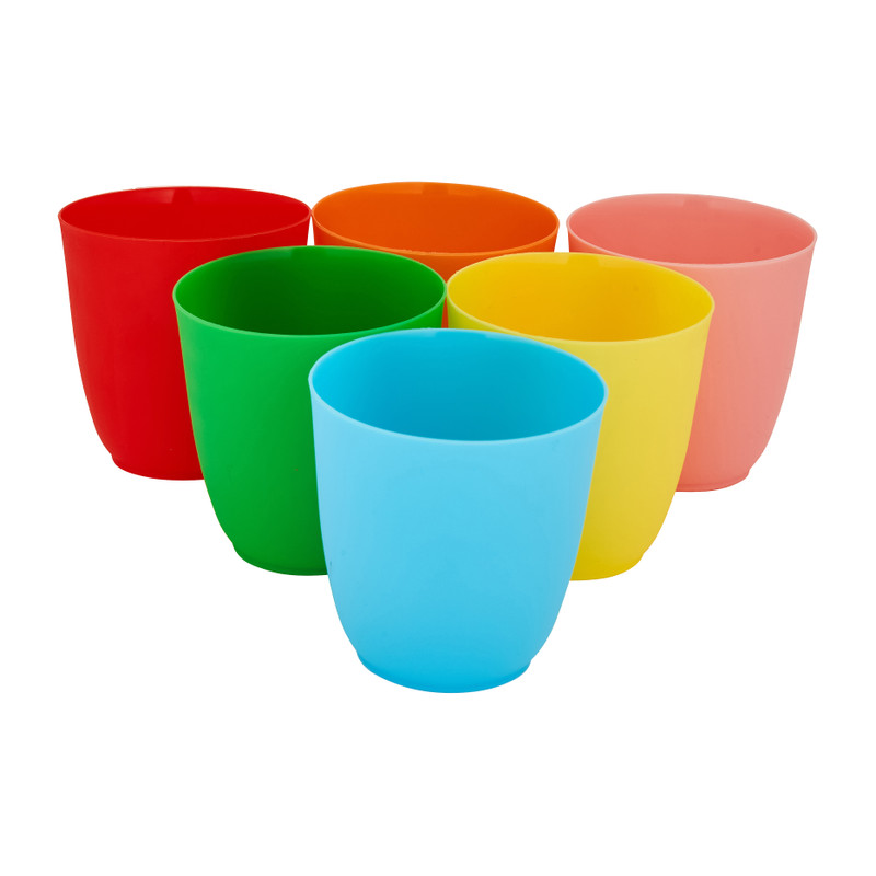 Bekers kunststof - ø8 cm - 6 stuks