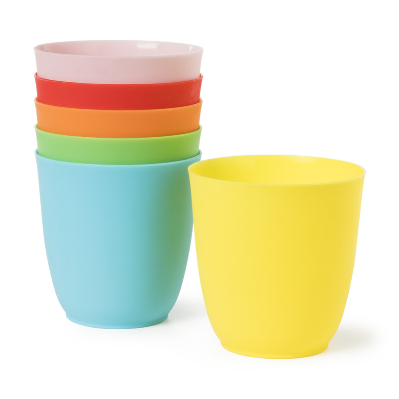 Bekers kunststof - ø8 cm - 6 stuks