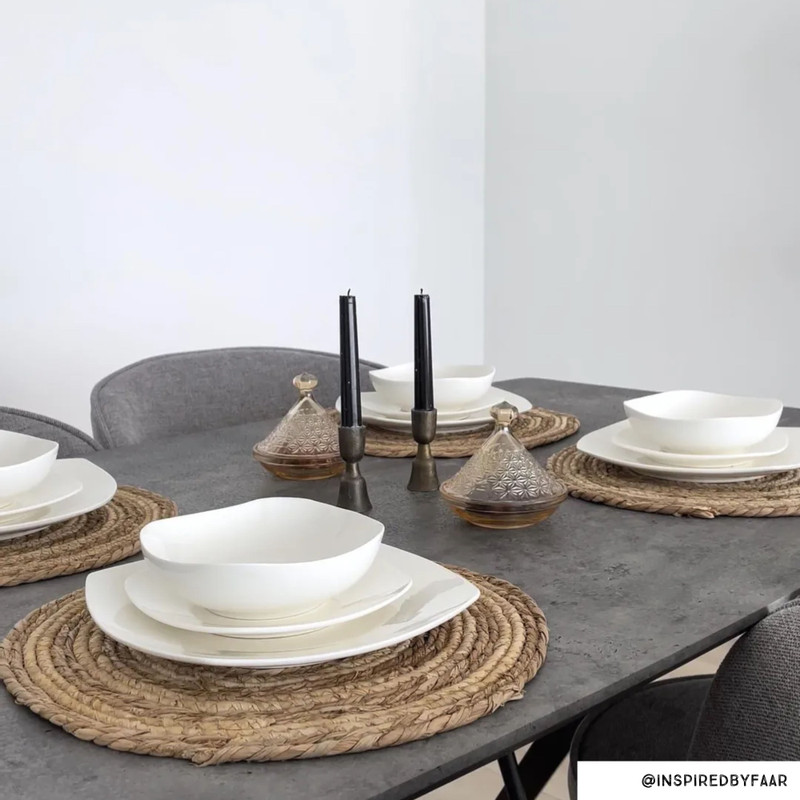 Serviesset vierkant - wit - 12-delig