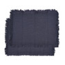 Placemats Fringes - blauw - 48x33 cm - set van 2