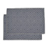 Placemats Jaquard - blauw - 48x33 cm - set van 2