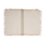 Placemat met fringes - beige met donkere streep - 33x48 cm