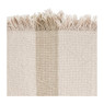 Placemat met fringes - beige met donkere streep - 33x48 cm