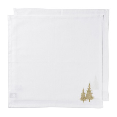 Servet gouden kerstboom - katoen - 40x40 cm