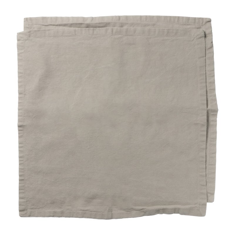 Servet zand - taupe - set van 2 - 40x40 cm