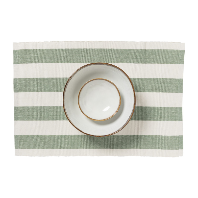 Placemat streep - groen - set van 2