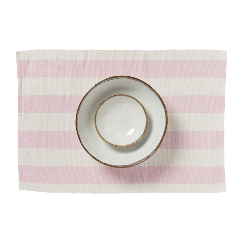 Placemat streep - roze - set van 2