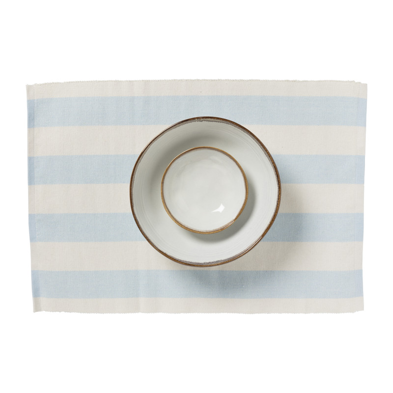 Placemat streep - blauw - set van 2
