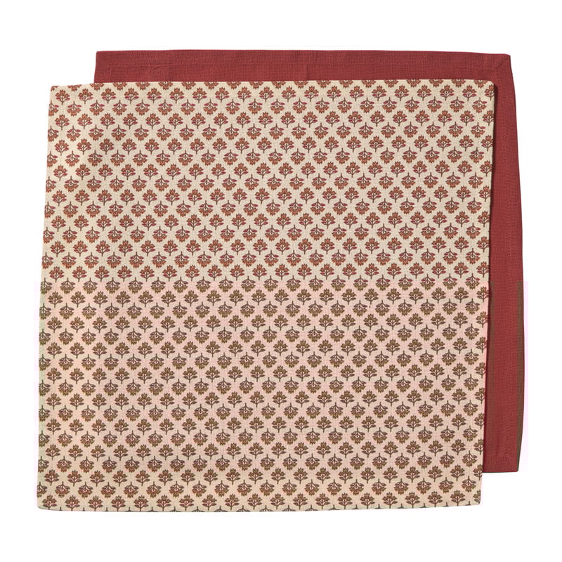 Servetten print - rood - 40x40 cm - set van 2