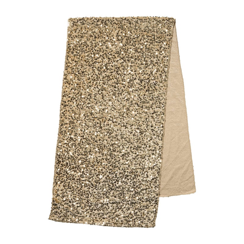 Tafelloper pailletten - champagnekleur - 40x150 cm