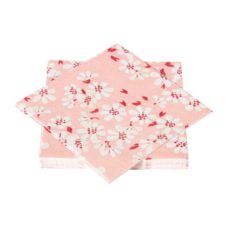 Servetten bloemenprint - 33x33 cm - set van 20
