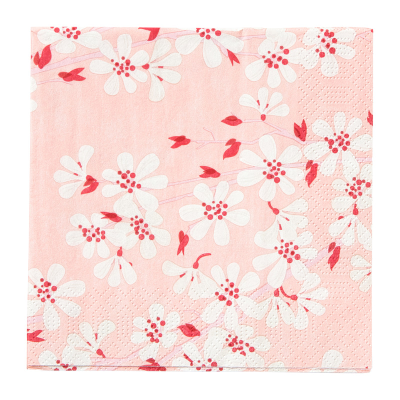 Servetten bloemenprint - 33x33 cm - set van 20