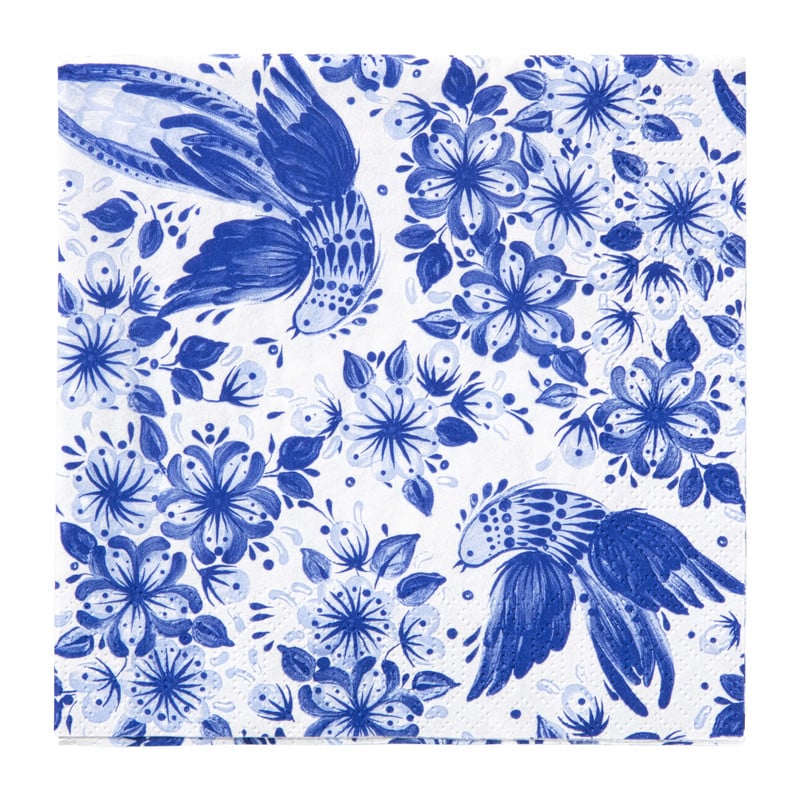 Servetten blauwe vogel - 33x33 cm - set van 20