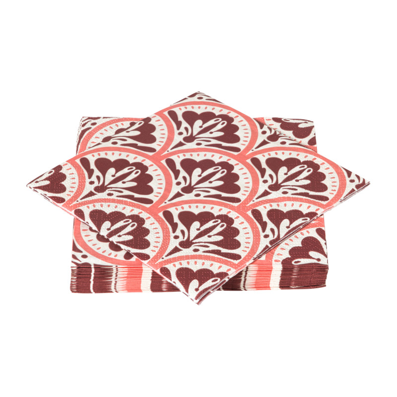 Servetten artdeco bloem - 33x33 cm - set van 20