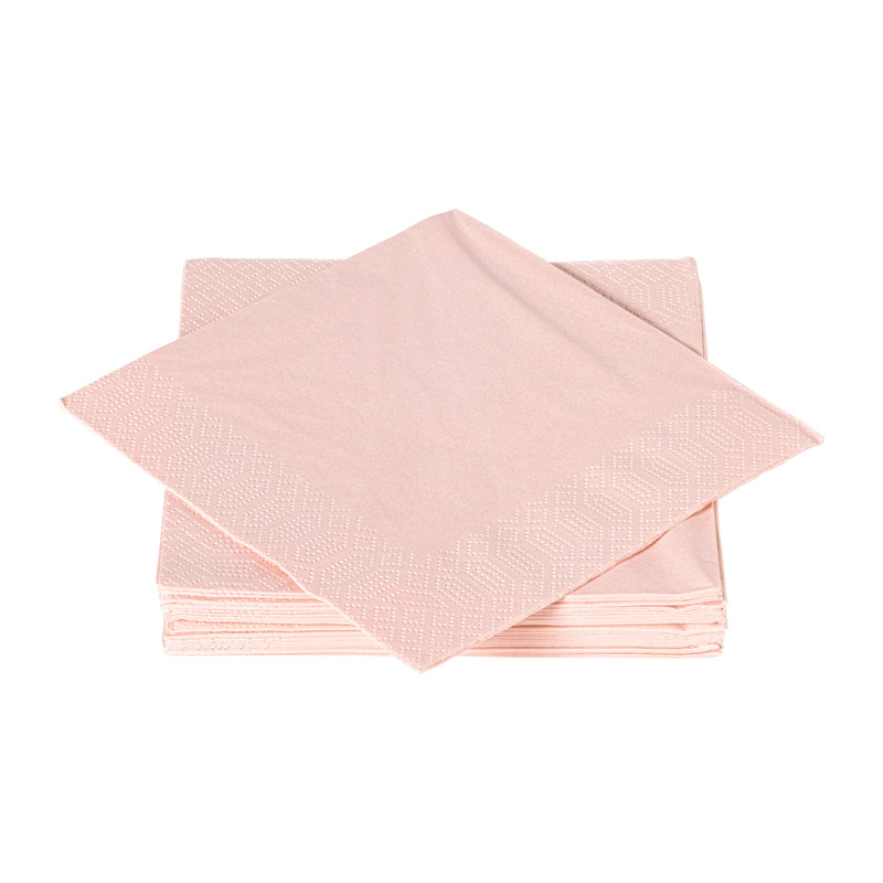 Servetten lichtroze - 33x33 cm - set van 20