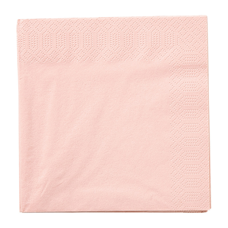 Servetten lichtroze - 33x33 cm - set van 20