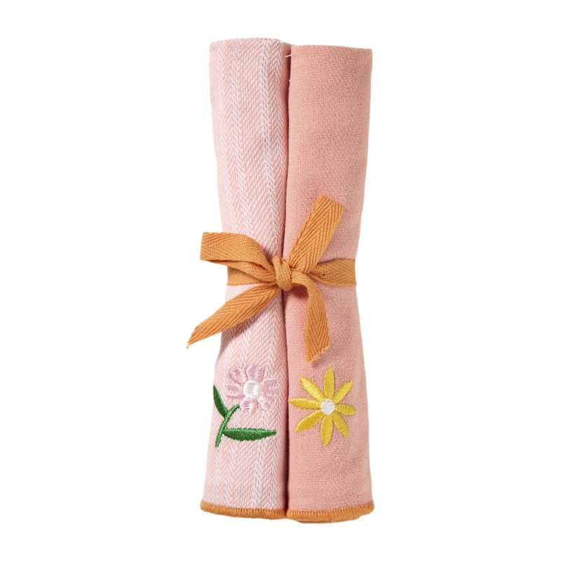 Servetten streep - oranje - set van 2 - 40x40 cm