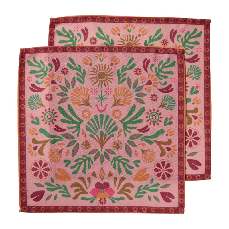 Servetten print - multikleur - set van 2 - 40x40 cm