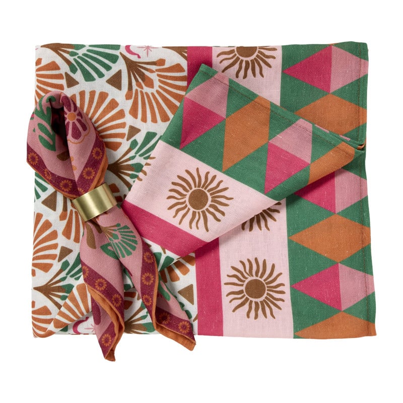 Servetten print - multikleur - set van 2 - 40x40 cm