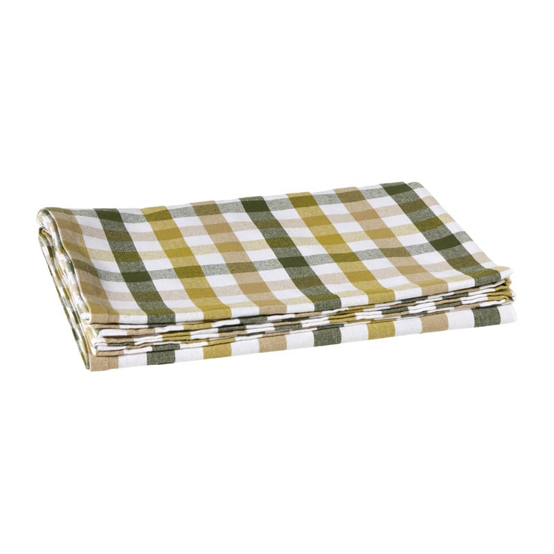 Tafelkleed ruit - groen/geel -  140x240 cm