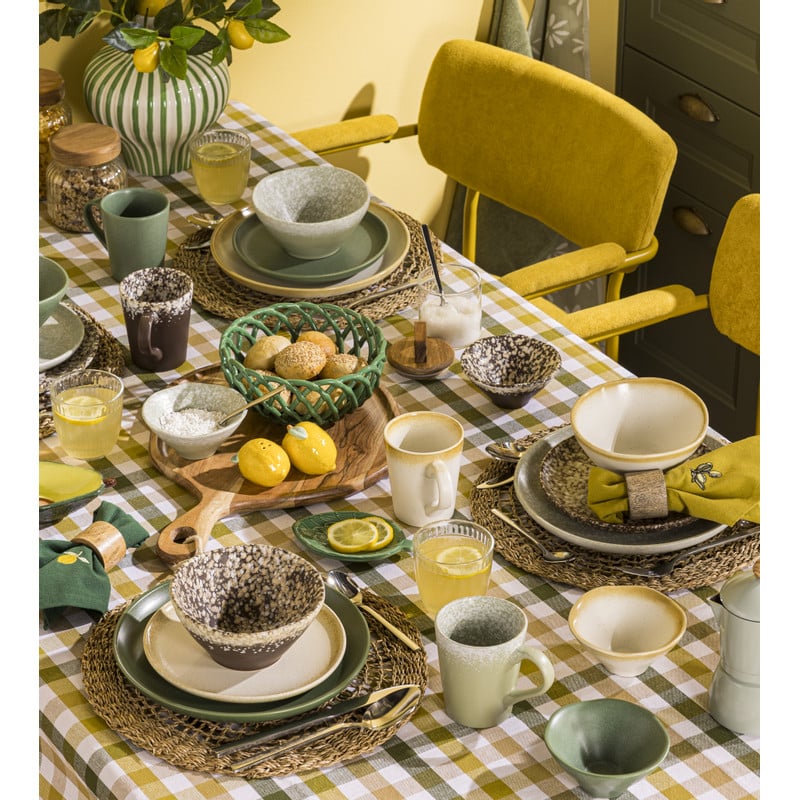 Tafelkleed ruit - groen/geel -  140x240 cm