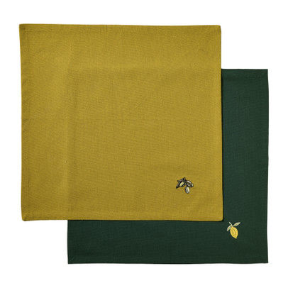 Servetten olijf en citroen - groen/geel - 40x40 cm